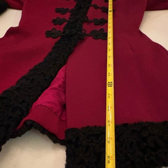 Vintage Women’s Ralph Lauren 90s Runway Jacket Wool Fur Military Officer Coat 8 - Picture 10 of 14